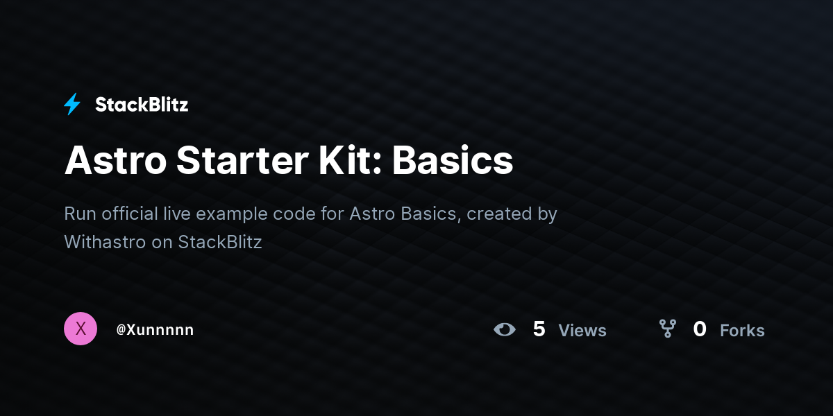 Astro Starter Kit: Basics - StackBlitz