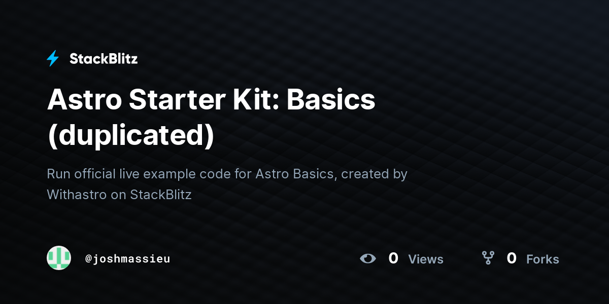 Astro Starter Kit: Basics (duplicated) - StackBlitz