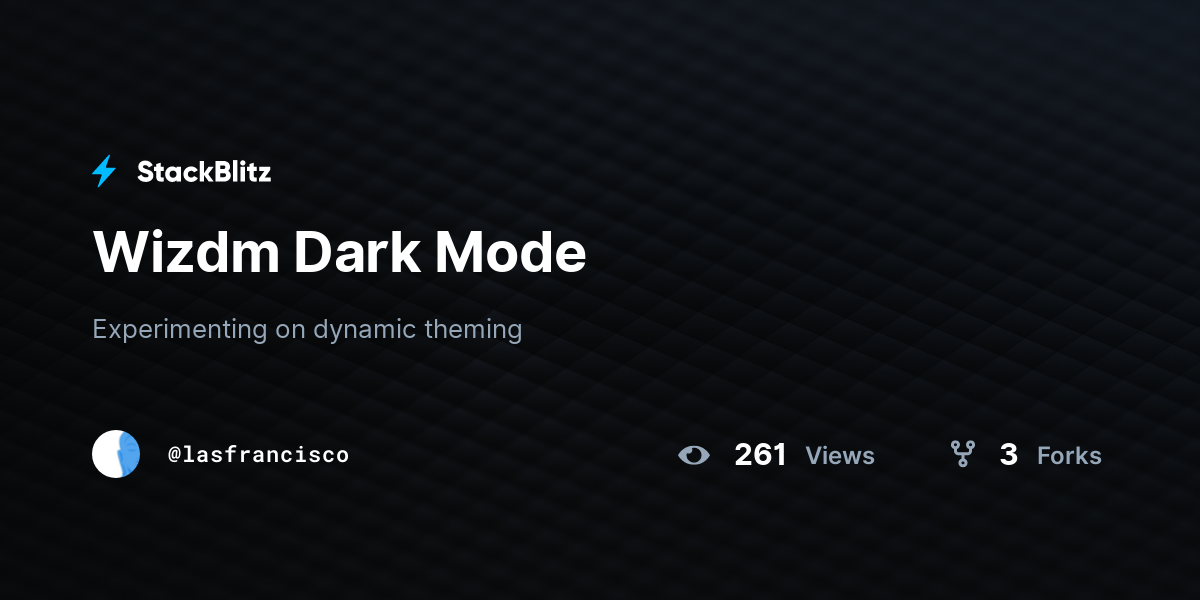 Wizdm Dark Mode - StackBlitz