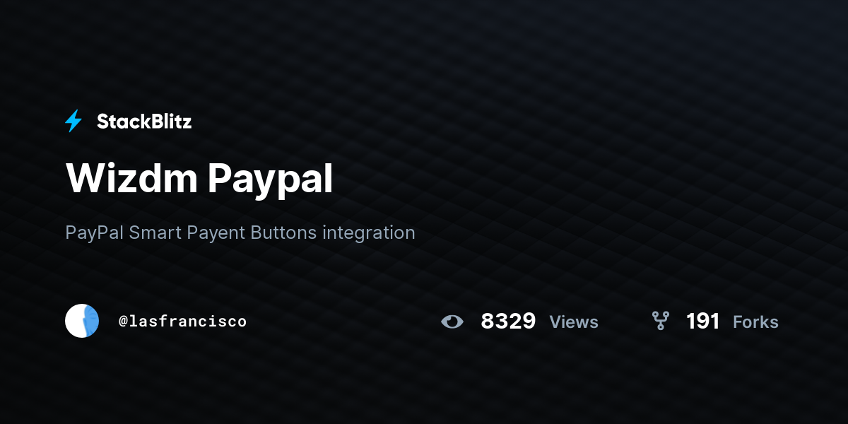 Wizdm Paypal - StackBlitz