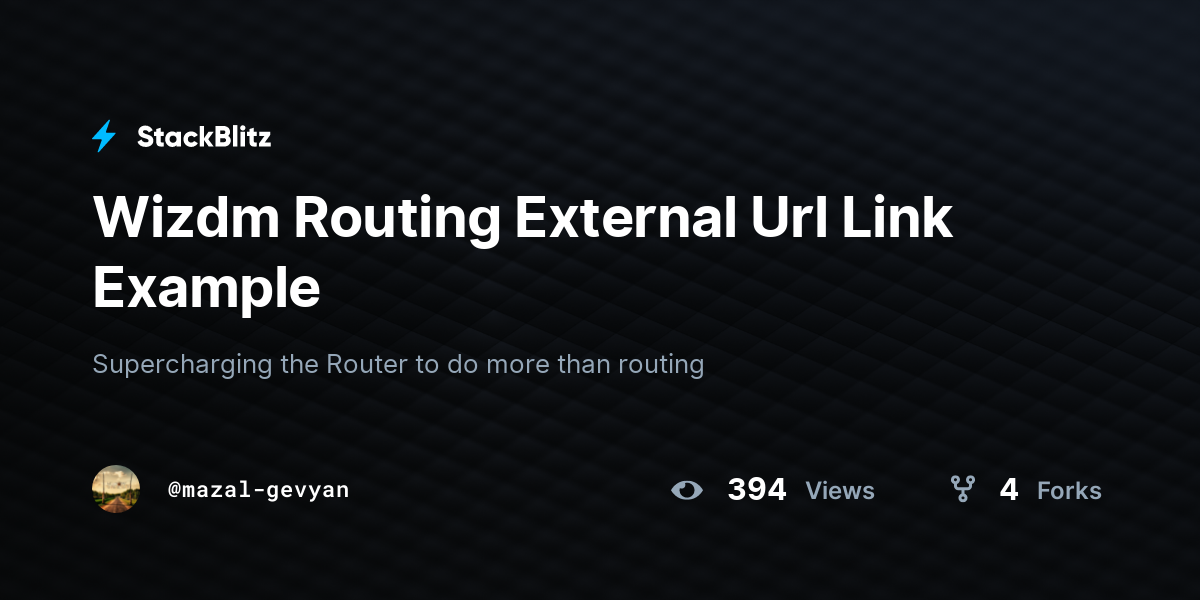 Wizdm Routing External Url Link Example - StackBlitz
