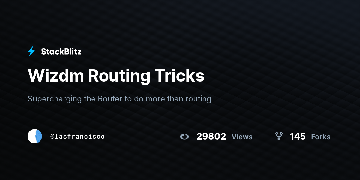 Wizdm Routing Tricks - StackBlitz