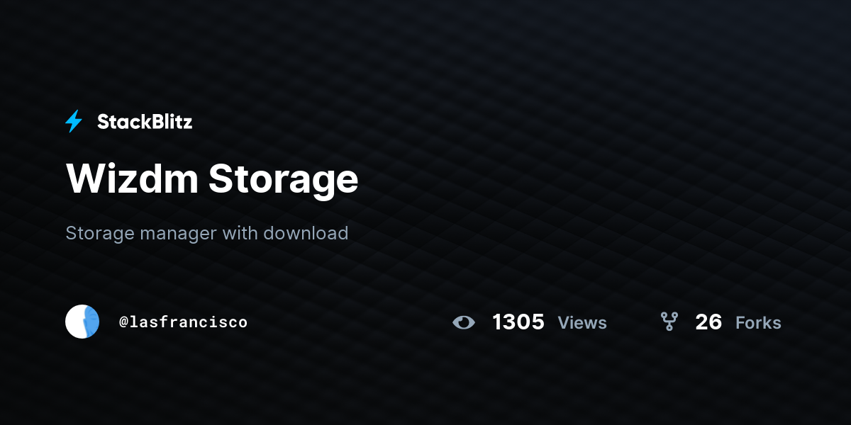 Wizdm Storage - StackBlitz