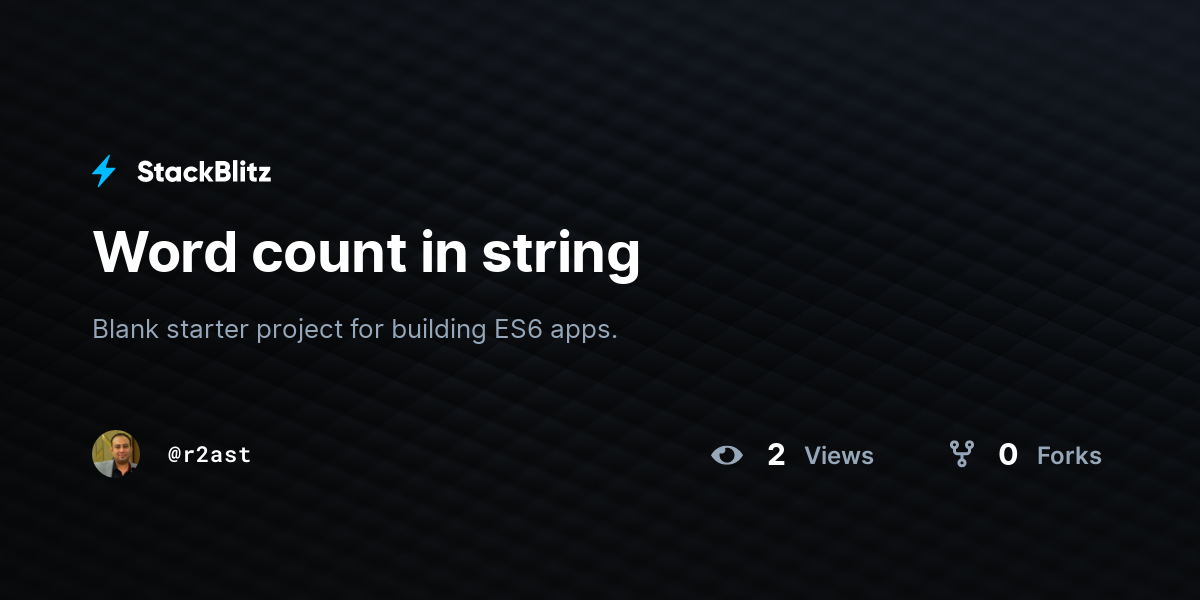 Word count in string - StackBlitz