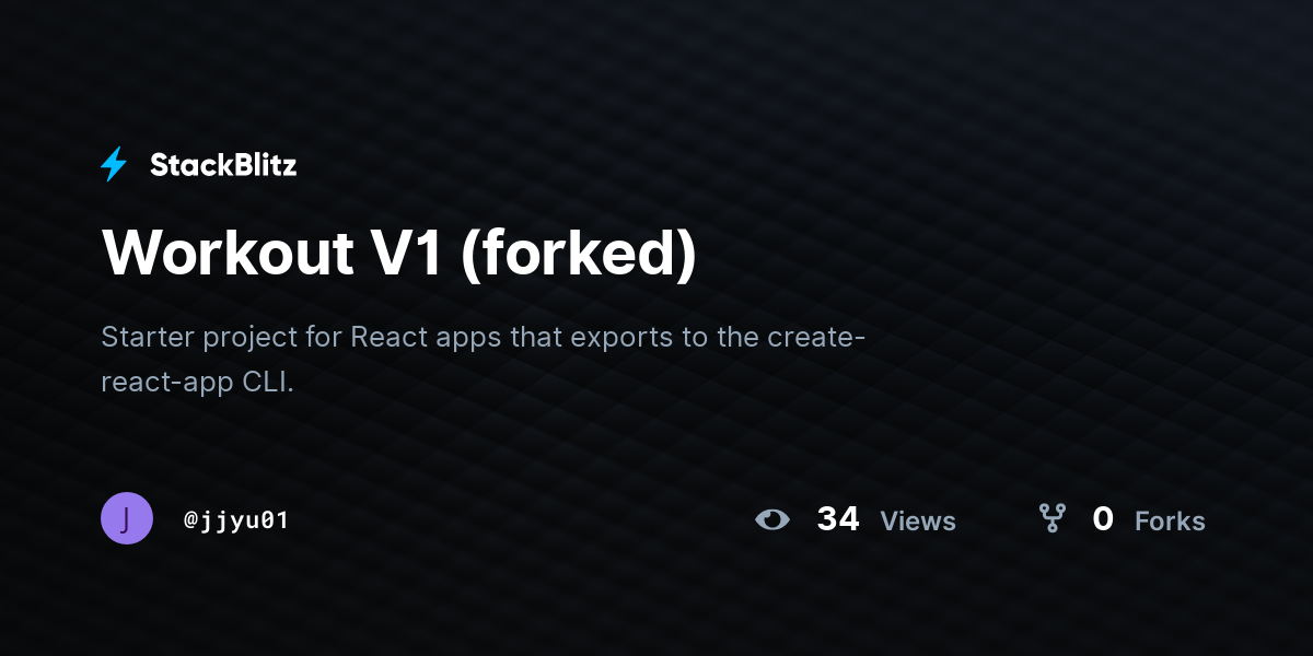 Workout V1 (forked) - StackBlitz