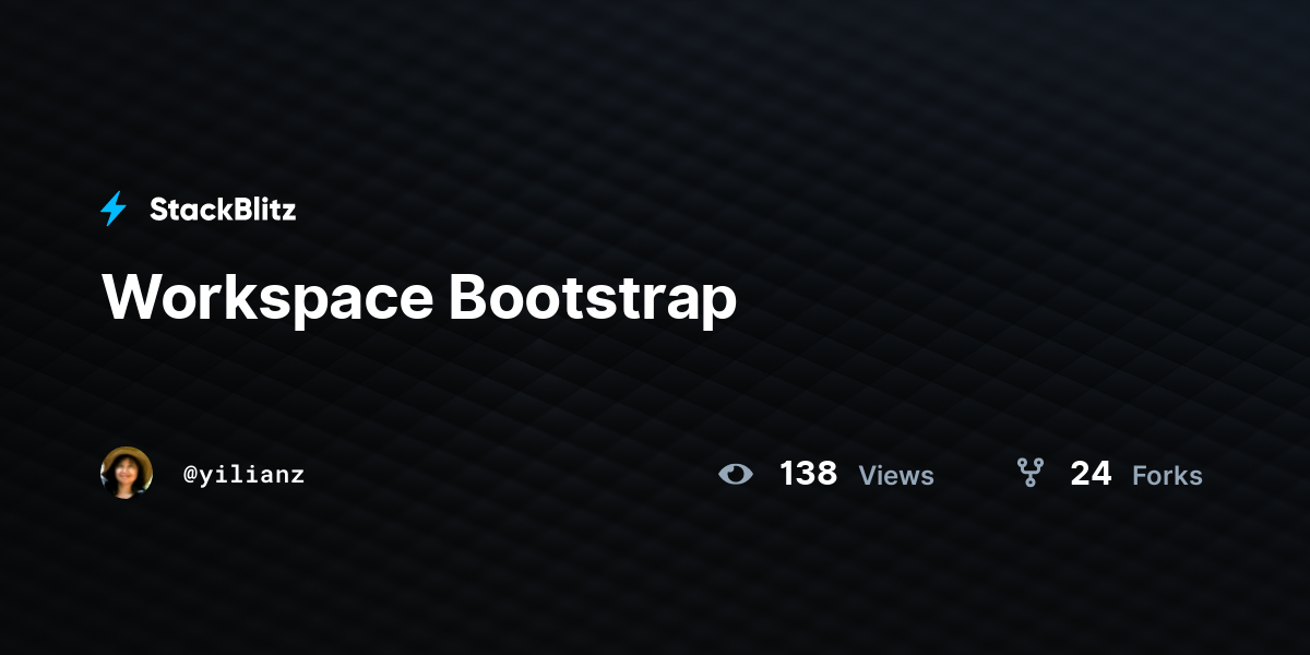 Workspace Bootstrap - StackBlitz