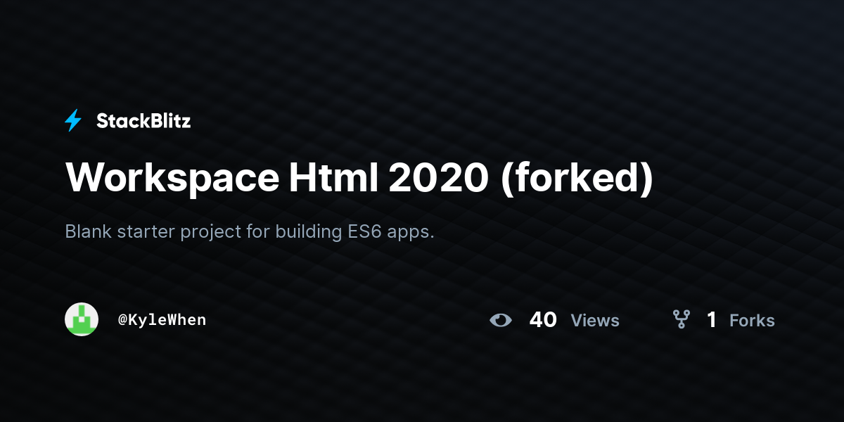Workspace Html 2020 (forked) - StackBlitz