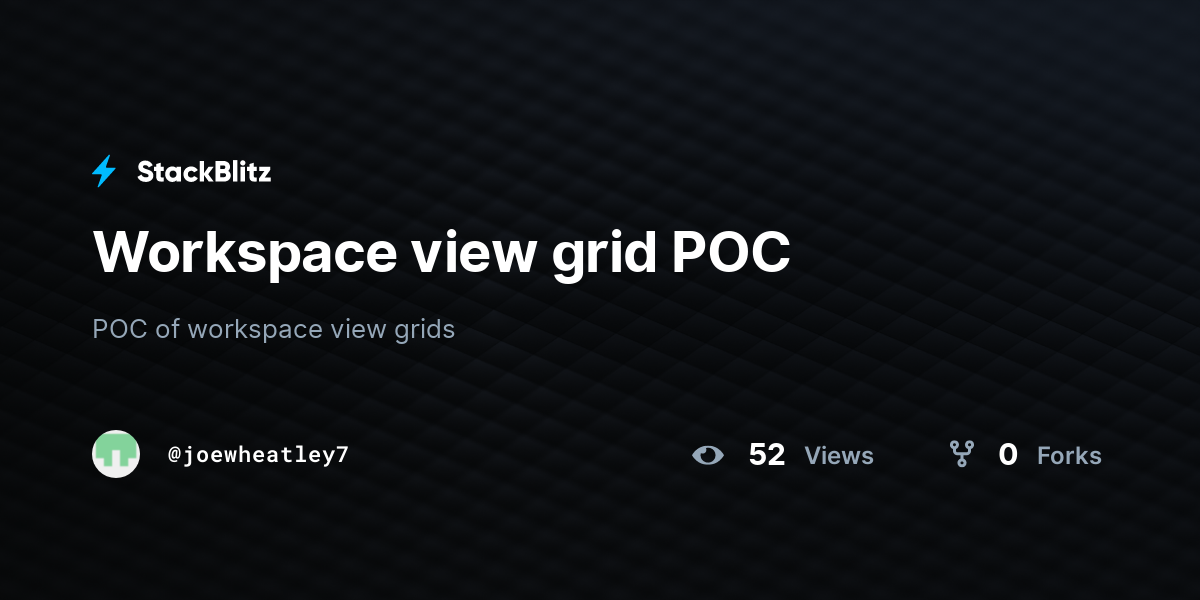 Workspace view grid POC - StackBlitz