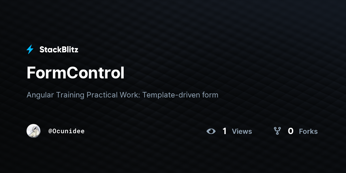 FormControl - StackBlitz