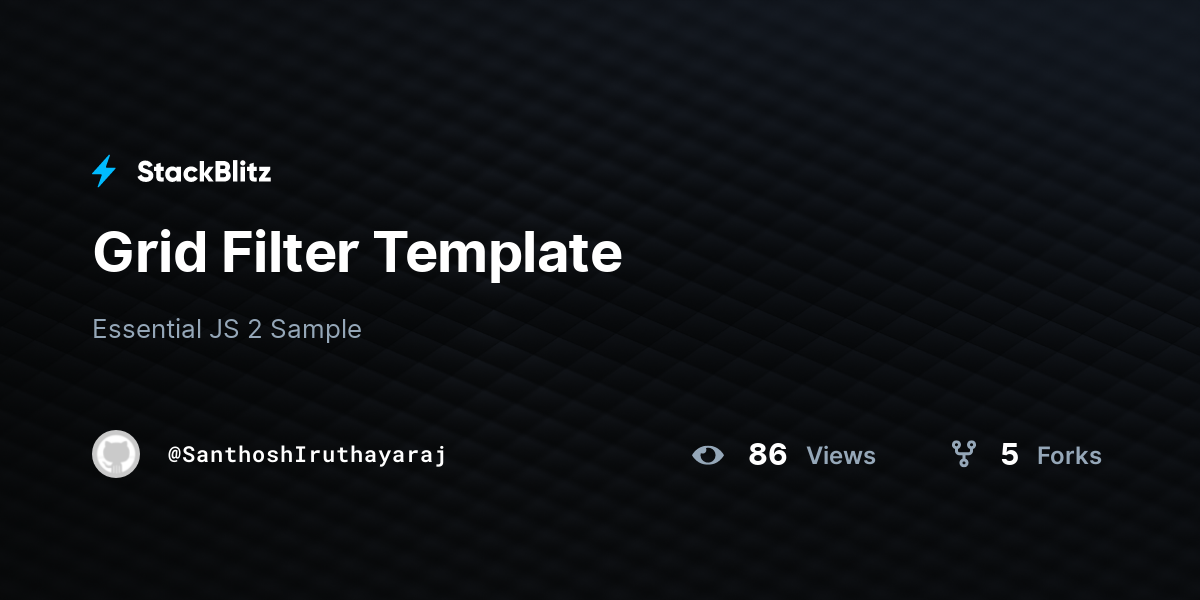 Grid Filter Template - StackBlitz
