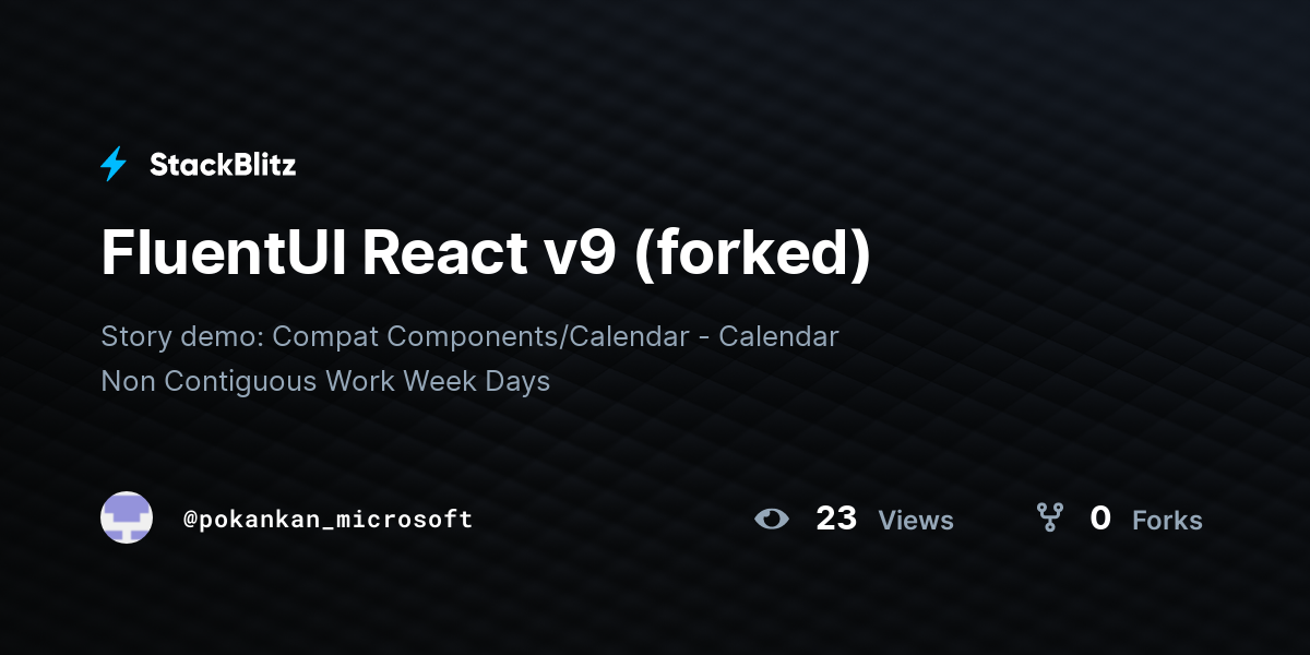 FluentUI React v9 (forked) - StackBlitz