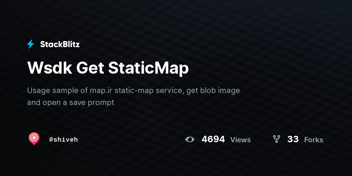 Wsdk Get StaticMap - StackBlitz