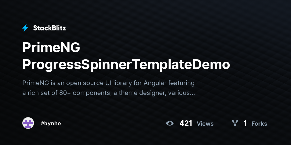PrimeNG ProgressSpinnerTemplateDemo - StackBlitz