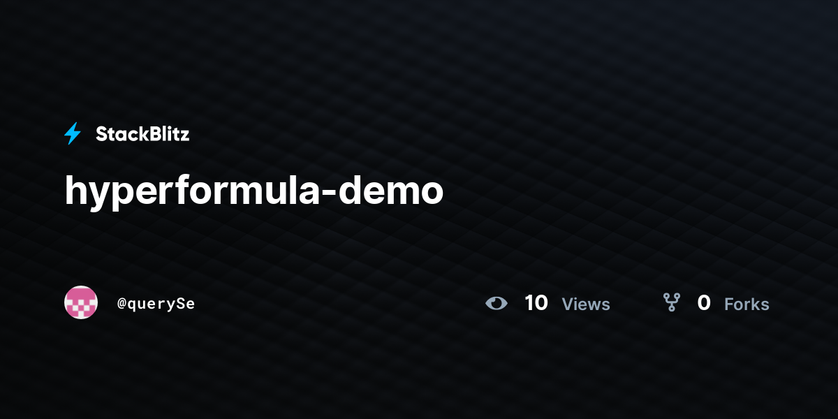 hyperformula-demo - StackBlitz
