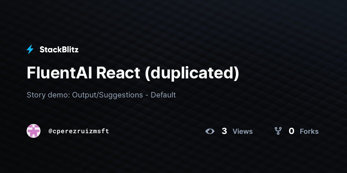 FluentAI React (duplicated) - StackBlitz