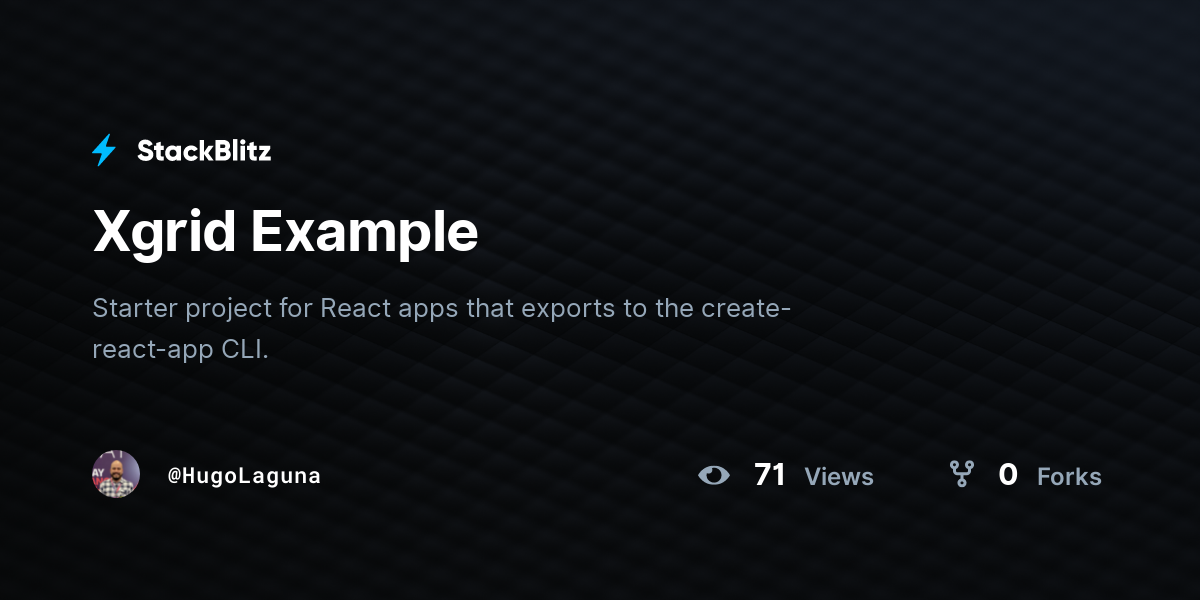 Xgrid Example - StackBlitz