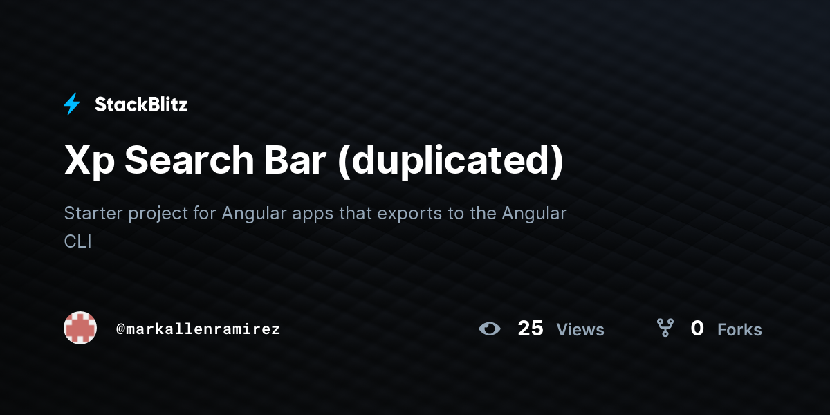 Xp Search Bar (duplicated) - StackBlitz