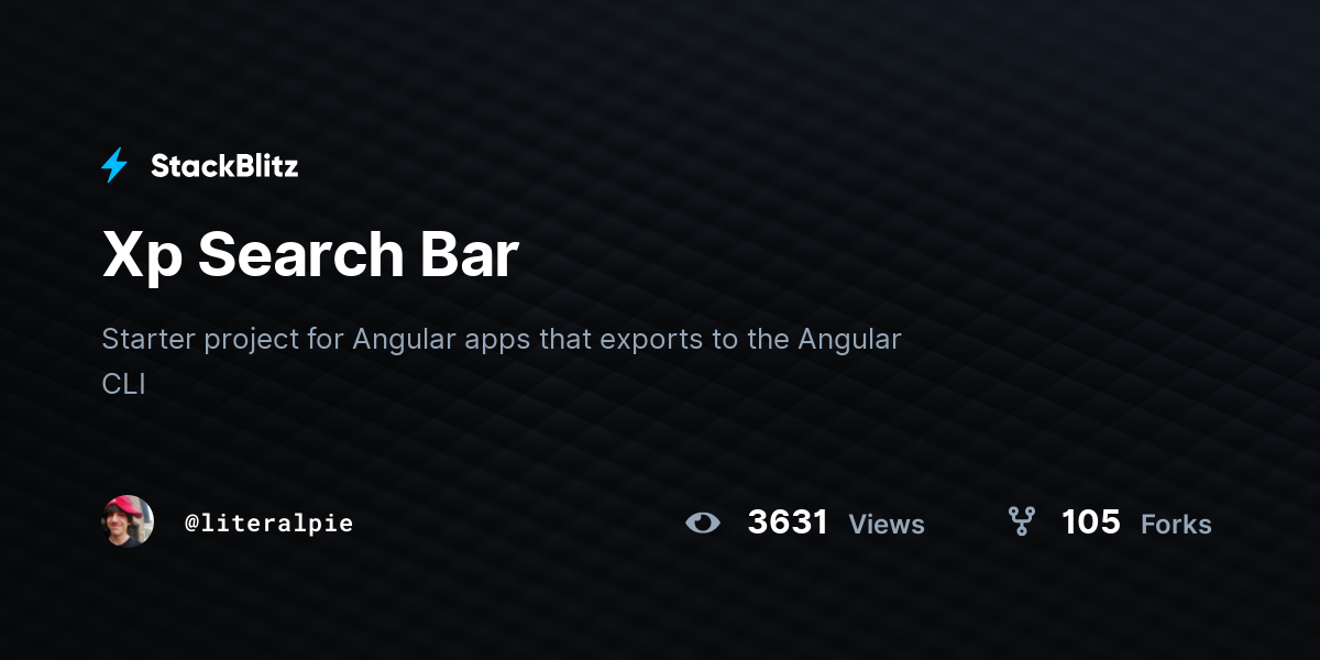 Xp Search Bar - StackBlitz
