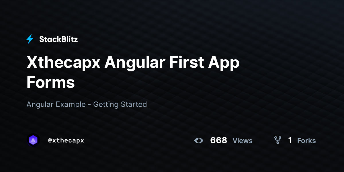 Xthecapx Angular First App Forms - StackBlitz