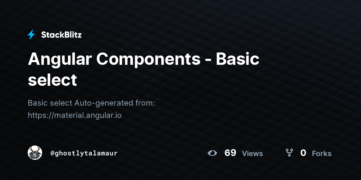 Angular Components - Basic select - StackBlitz