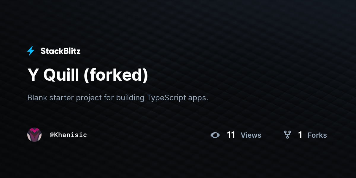 Y Quill (forked) - StackBlitz