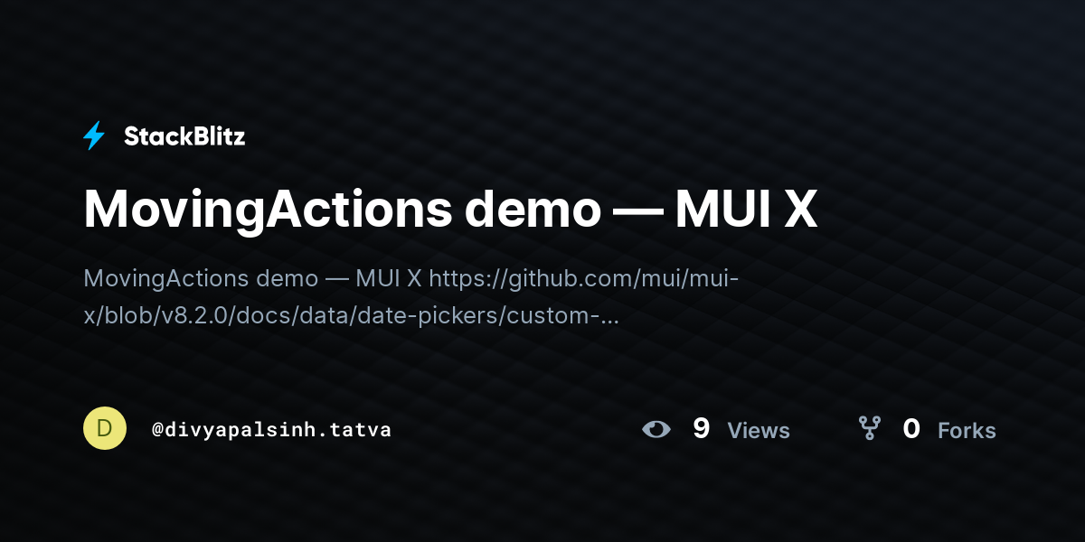 MovingActions demo — MUI X - StackBlitz