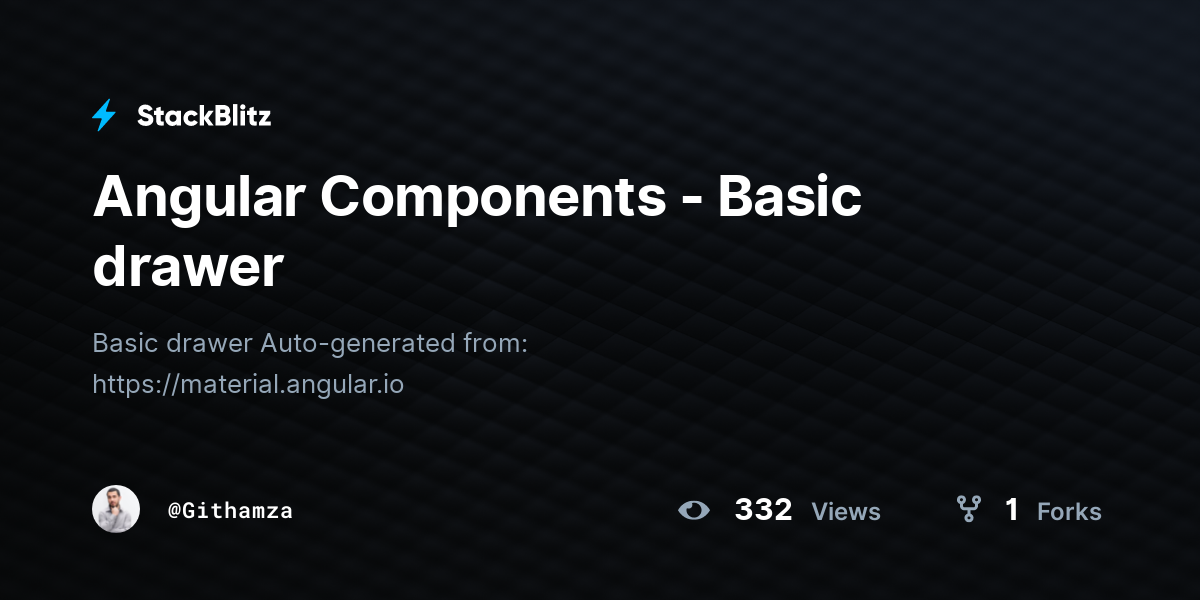 Angular Components - Basic drawer - StackBlitz