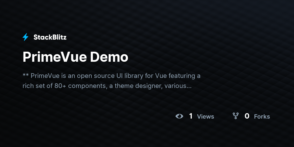 PrimeVue Demo - StackBlitz