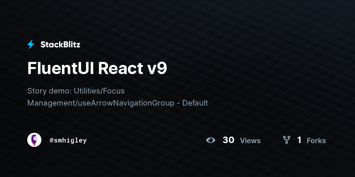 FluentUI React v9 - StackBlitz