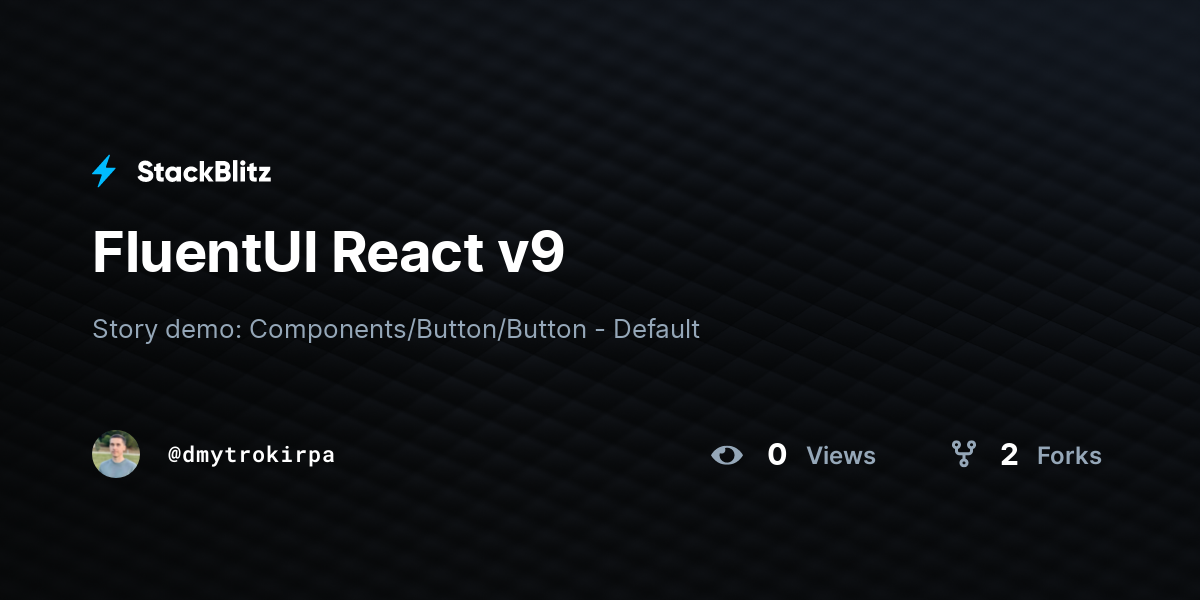 FluentUI React v9 - StackBlitz