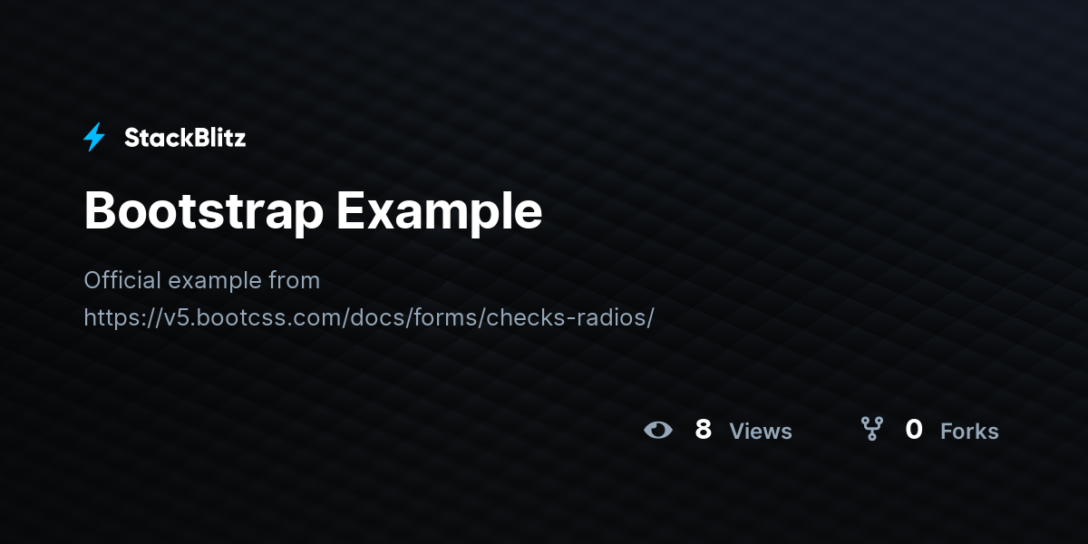Bootstrap Example - StackBlitz
