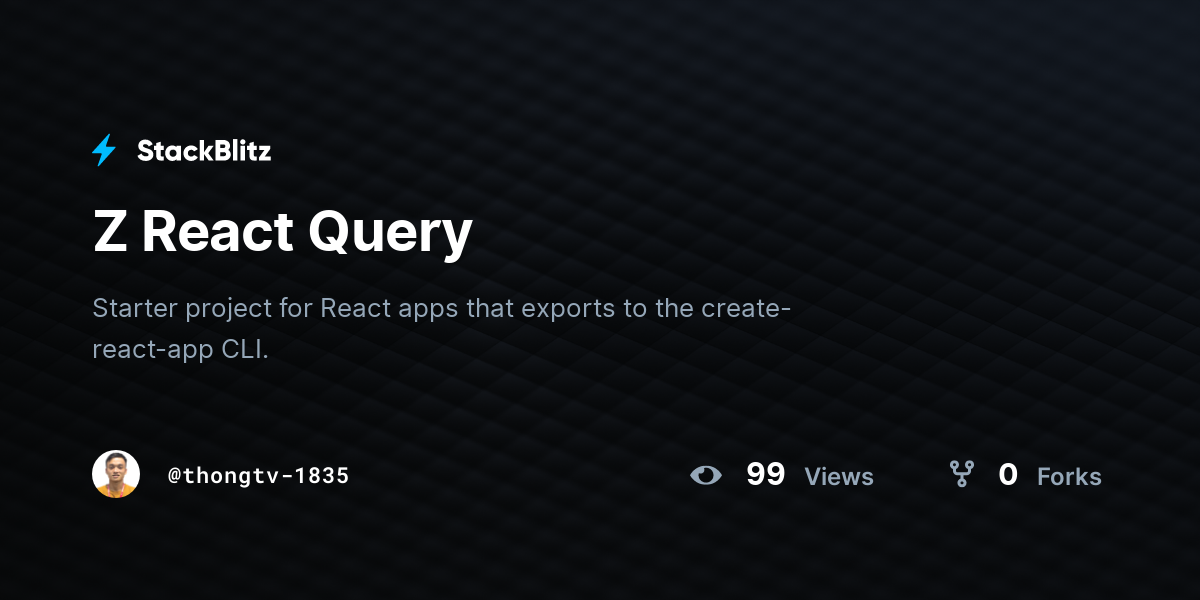 Z React Query - StackBlitz