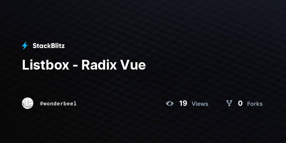 Listbox - Radix Vue - StackBlitz