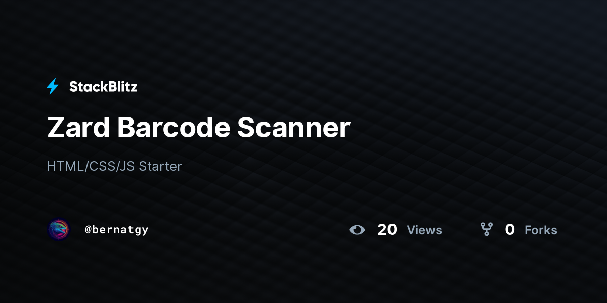 Zard Barcode Scanner - StackBlitz