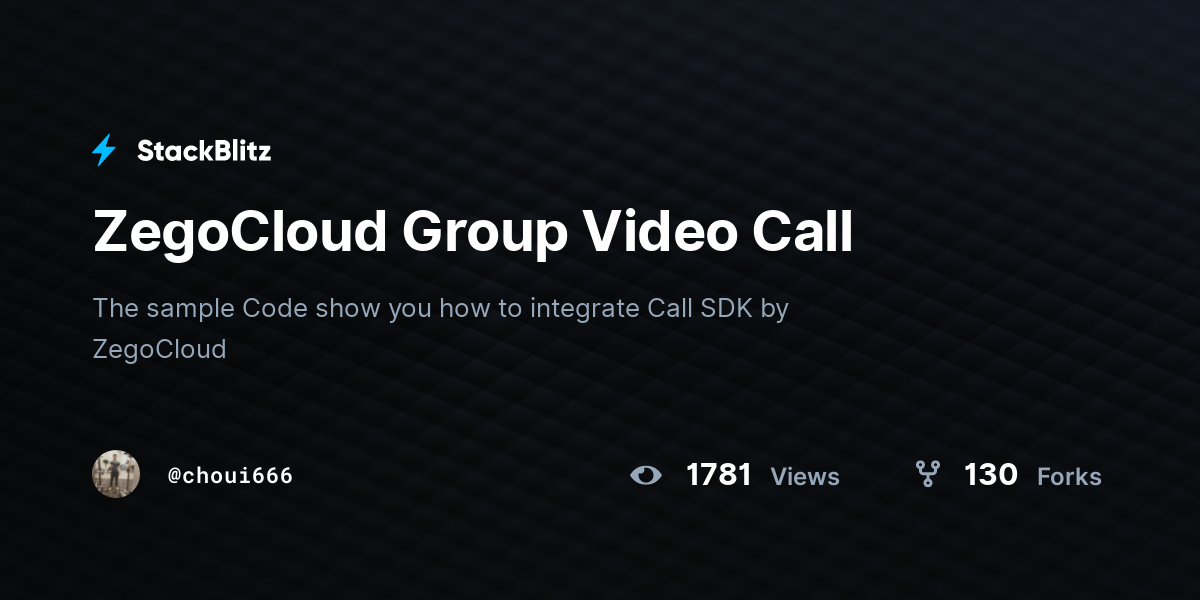 ZegoCloud Group Video Call - StackBlitz