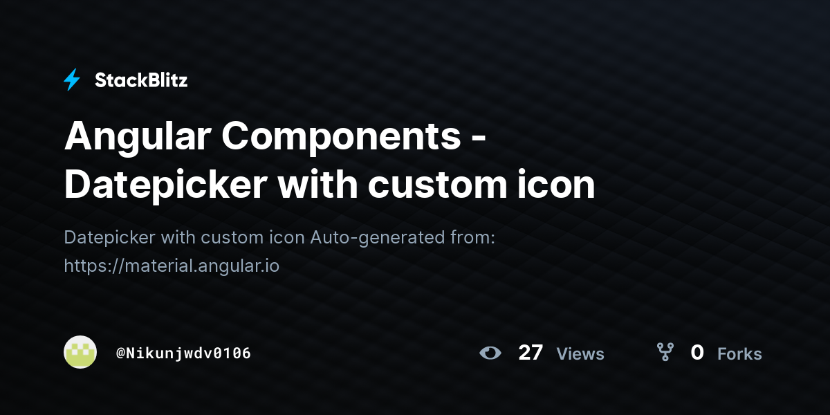Angular Components - Datepicker with custom icon - StackBlitz
