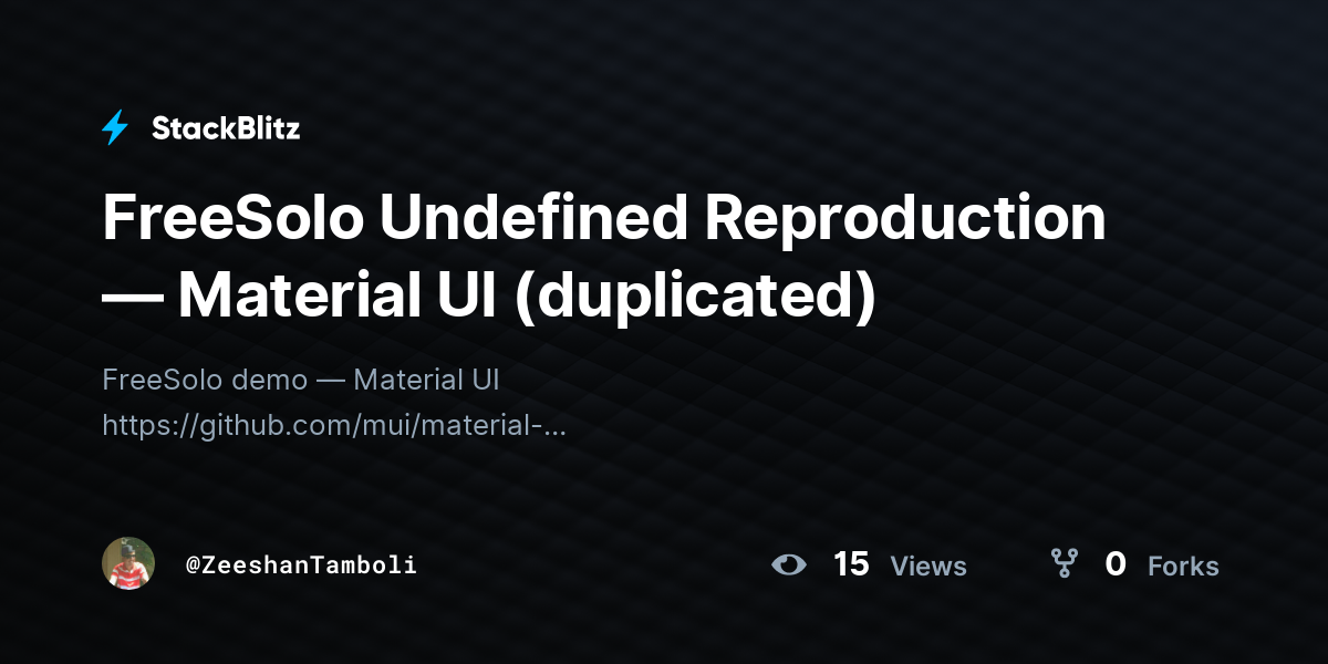 FreeSolo Undefined Reproduction — Material UI (duplicated) - StackBlitz