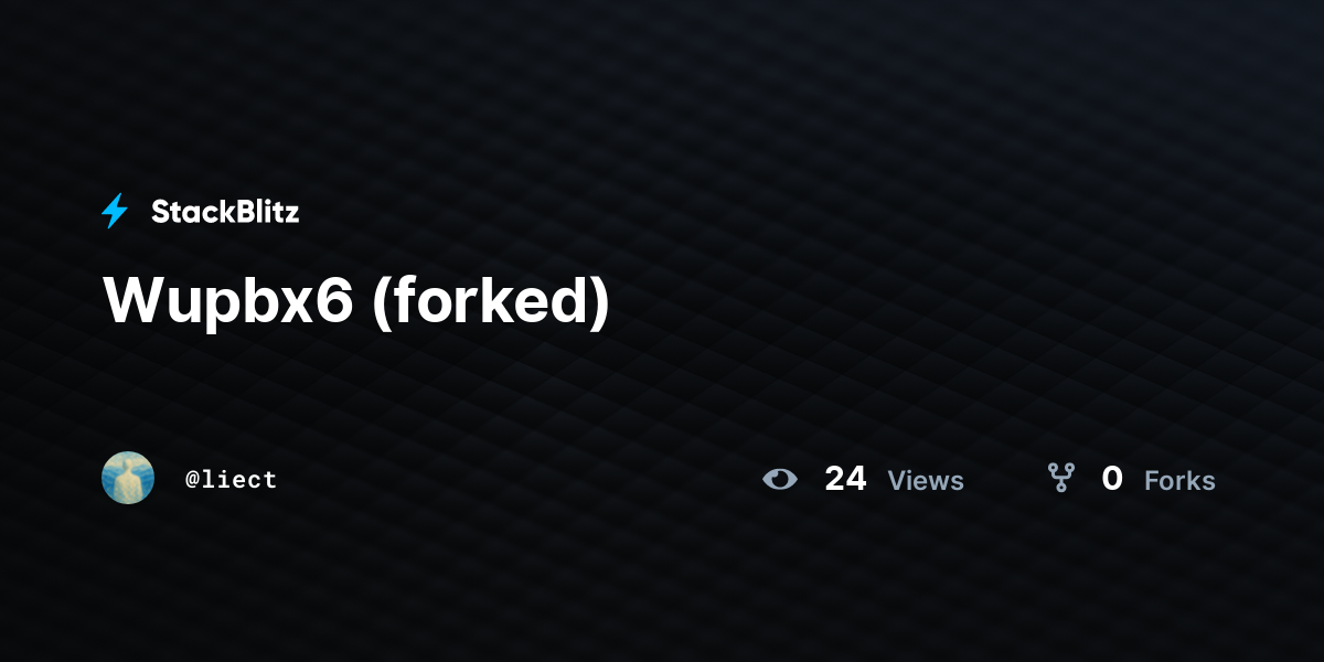 Wupbx6 (forked) - StackBlitz