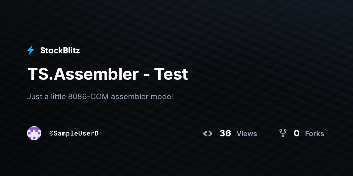 TS.Assembler - Test - StackBlitz
