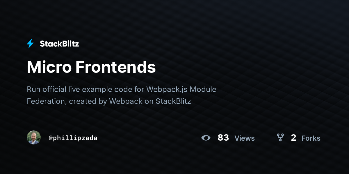 Micro Frontends - StackBlitz