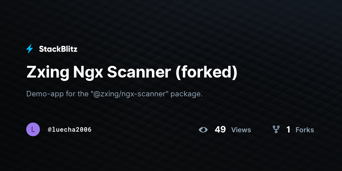 Zxing Ngx Scanner (forked) - StackBlitz