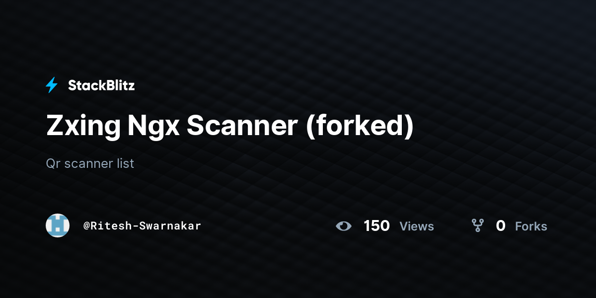 Zxing Ngx Scanner (forked) - StackBlitz