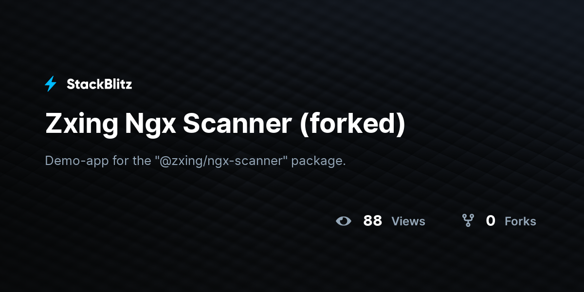 Zxing Ngx Scanner (forked) - StackBlitz