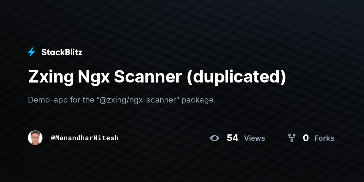 Zxing Ngx Scanner (duplicated) - StackBlitz