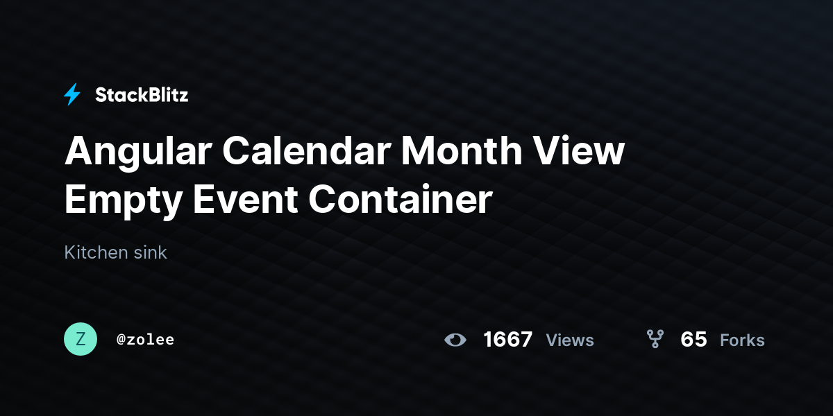 Angular Calendar Month View Empty Event Container StackBlitz