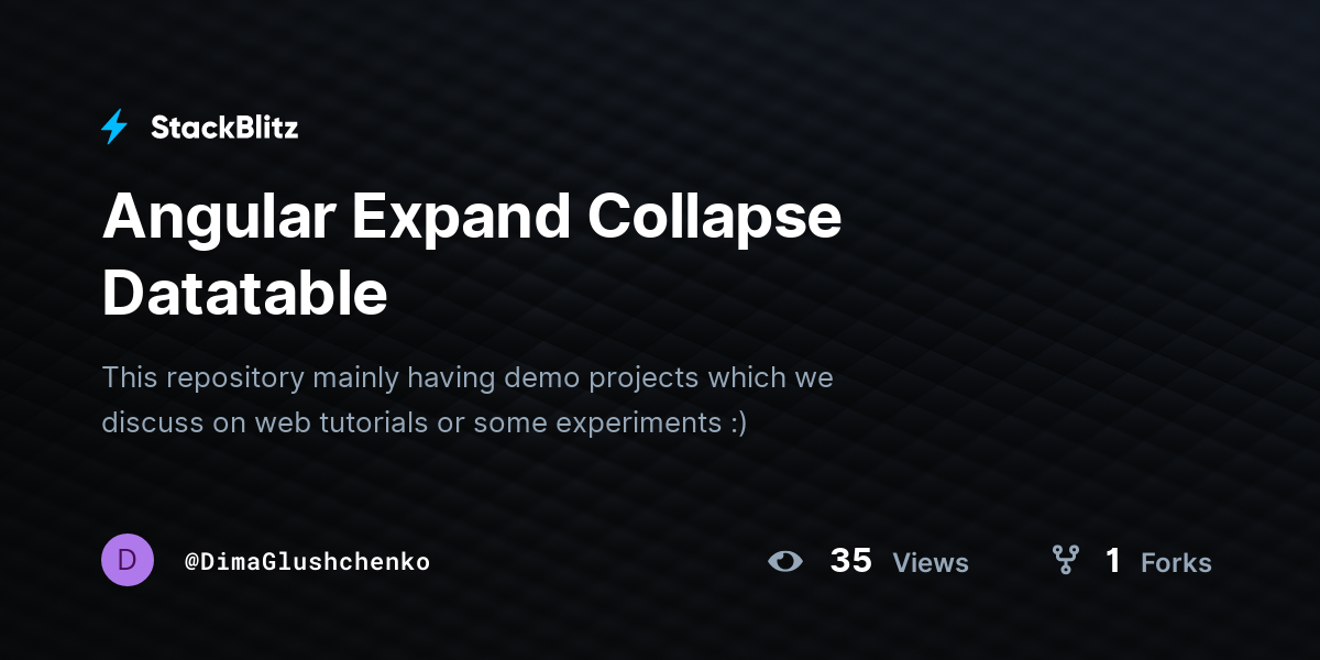 Angular expand collapse datatable stackblitz staging 