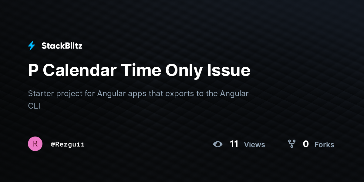 p-calendar-time-only-issue-stackblitz